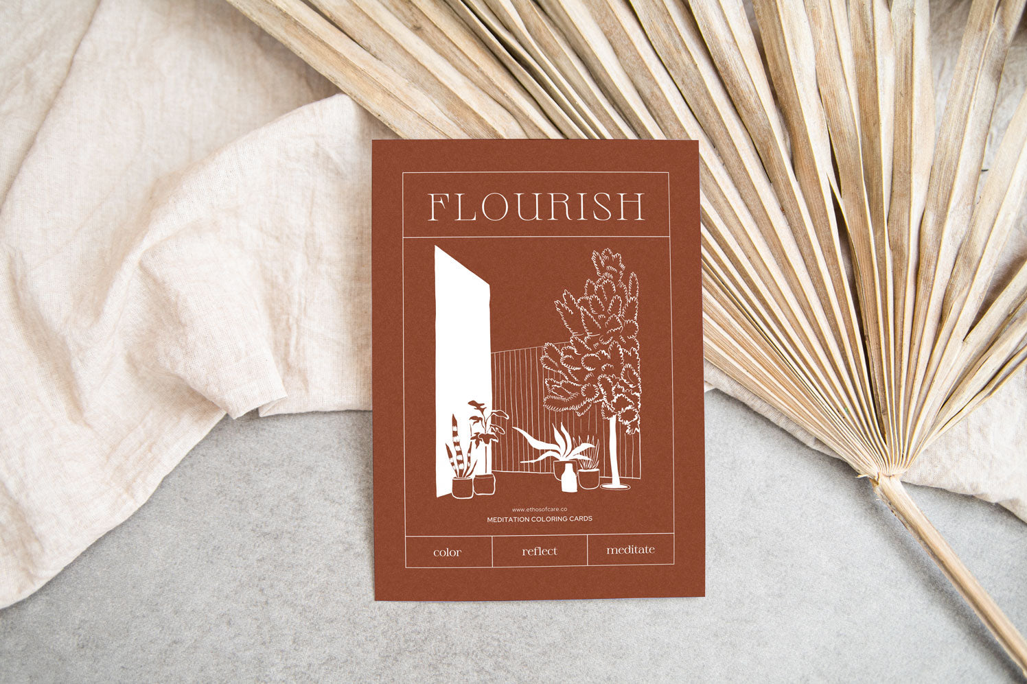 Flourish Meditation Coloring Cards: Rest